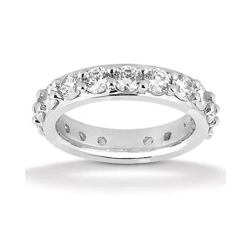 Women's Comfort Fit Eternity Band 4 Carats Gold Wedding Jewellery Natural Earth Mined Diamond