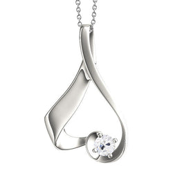 Women's Diamond Genuine Heart Shaped Pendant Round Old Cut 1 Carat