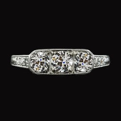 Women's Engagement Ring Old Mine Cut Real Diamond 3.75 Carats Gold Jewelry