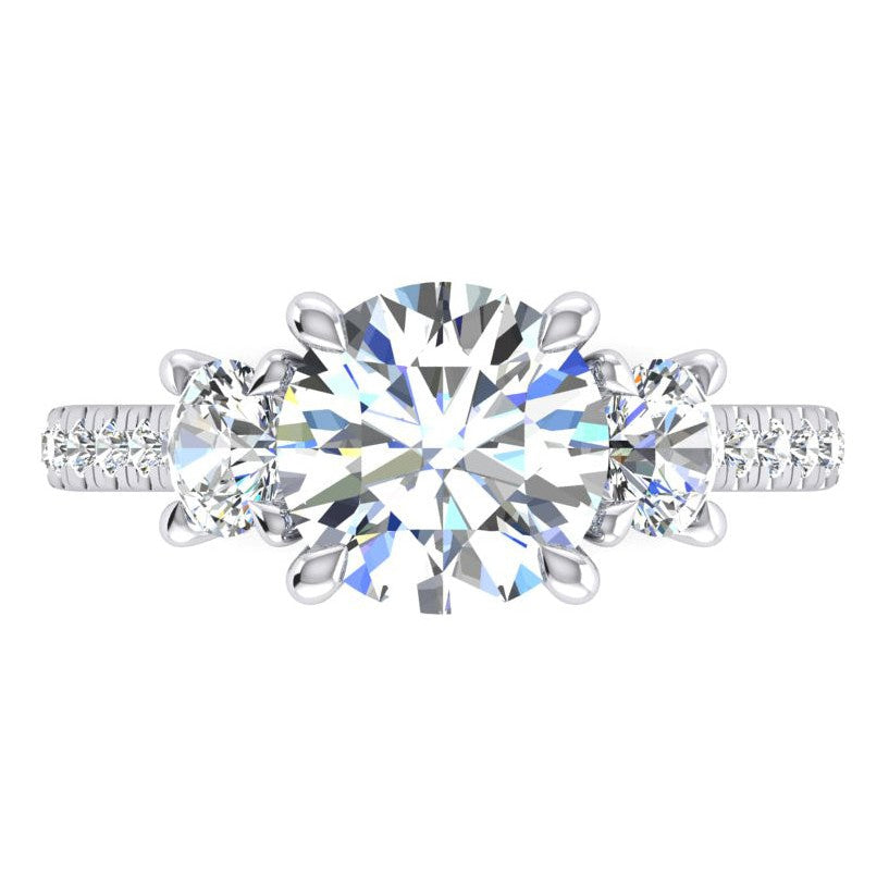 Women's Engagement Ring Round Natural Diamond
