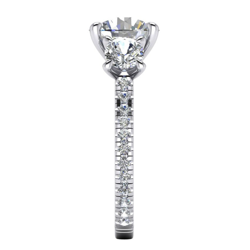 Women's Engagement Ring Round Natural Diamond