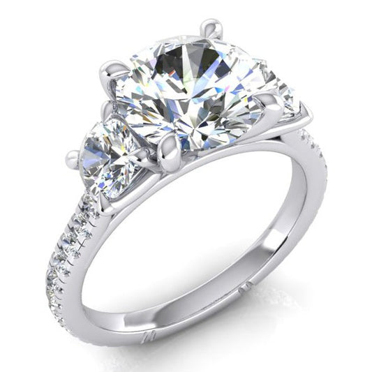 Women's Engagement Ring Round Natural Diamond