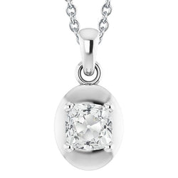 Women's Genuine Diamond Pendant With Bail Cushion Old Miner 3.50 Carats