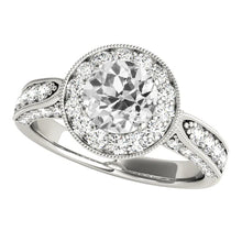 Women's Halo Anniversary Ring Round Old European Real Diamond 5.25 Carats