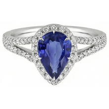 natural round sapphire 5.50ct ring top view