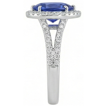 natural round sapphire 5.50ct ring profile view