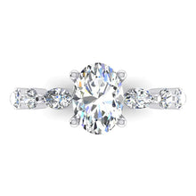 Womens Hidden Halo Engagement Ring Oval, Marquise, Round Cut Real Diamond