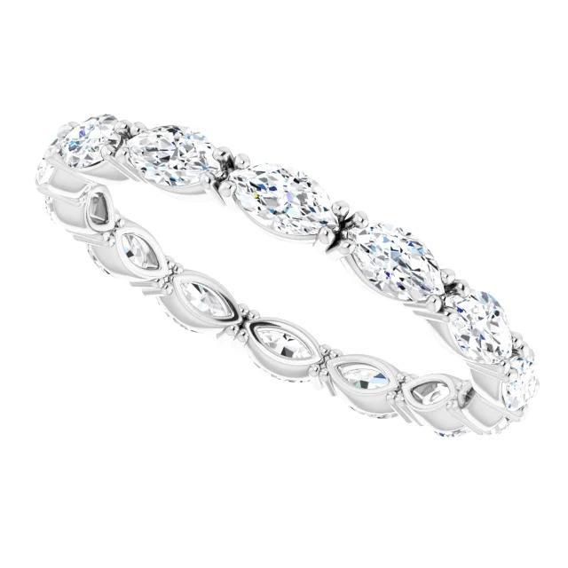 Women's Marquise Cut Natural Earth Mined Diamond Eternity Band 1.40 Carats