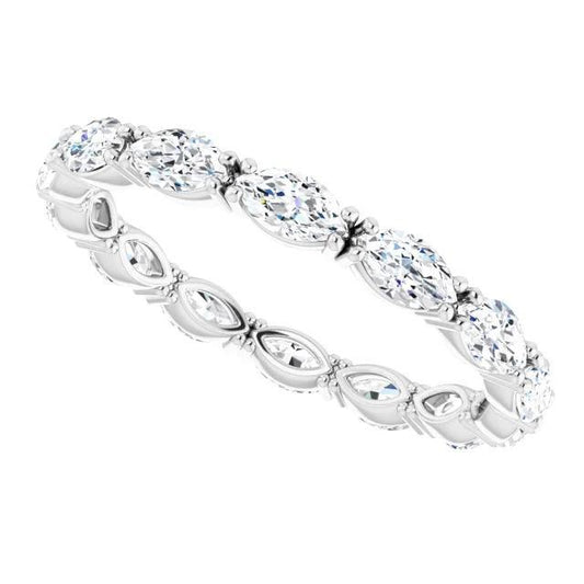 Women's Marquise Cut Real Diamond Eternity Band 1.40 Carats