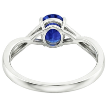 Womens Natural Earth Mined Diamond Gold Ring With Oval Ceylon Sapphire Center 4.75 Carats