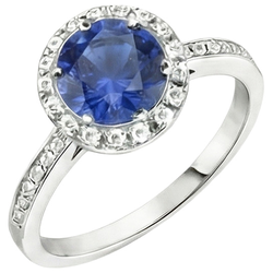 Natural Sapphire Ring 2.50ct - White Gold 14K