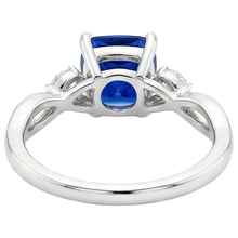 Womens Natural Earth Mined Diamond Marquise & Cushion Sapphire Ring Five Stone 2.75 Carats