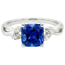 Womens Natural Earth Mined Diamond Marquise & Cushion Sapphire Ring Five Stone 2.75 Carats