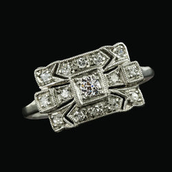 Women's Old Cut Round Real Diamond Ring 1.75 Carats White Gold 14K Jewelry