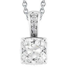 Women's Real Natural Earth Mined Diamond Pendant With Bail Cushion Old Miner 6 Carats Prong Set