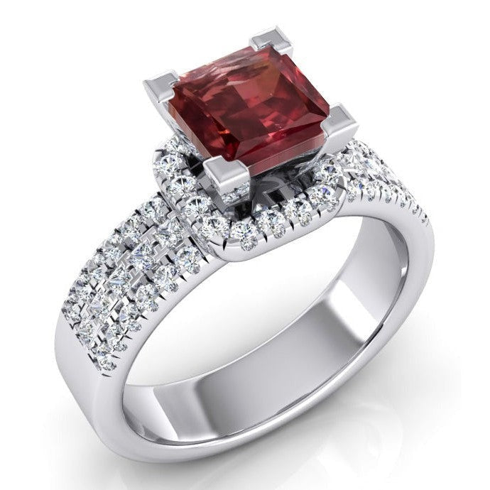 Women's Red Ruby Princess Ring