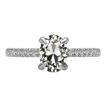Women's Ring Oval Old Mine Cut Genuine Diamond Prong Set 6.50 Carats
