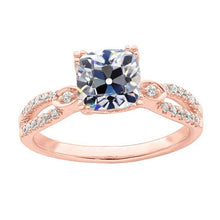 Women's Ring Round & Cushion Genuine Old Cut Diamond Split Shank 5.50 Carats