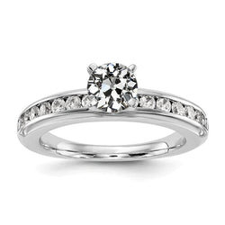 Women's Ring Round Old Mine Cut Real Diamond Channel Set 2.75 Carats
