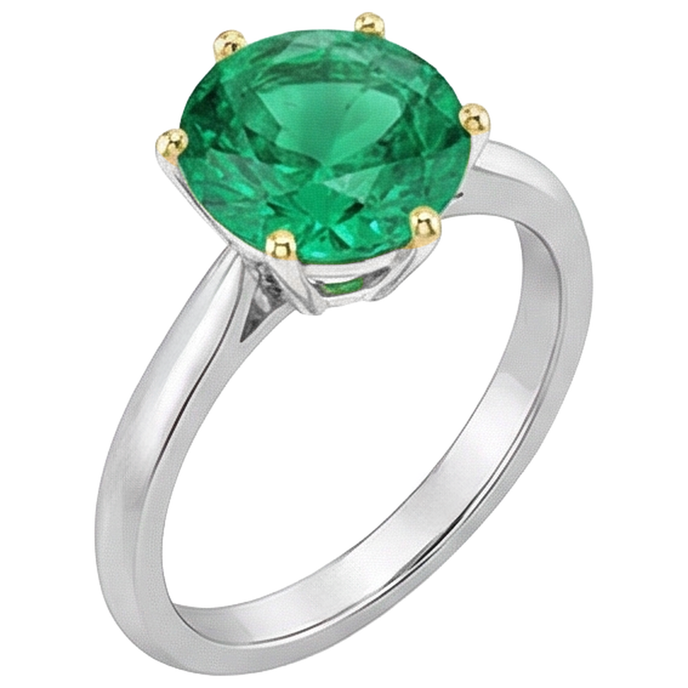Handmade Fine Emerald Precious Stone Ring 2.50 ct – front view