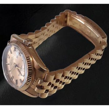 Women's Rolex Datejust Champagne Luminous Dial 18K Yellow Gold Watch