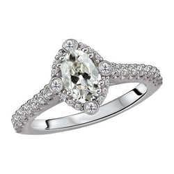 Women's Round & Marquise Old Miner Natural Diamond Halo Ring 5 Carats
