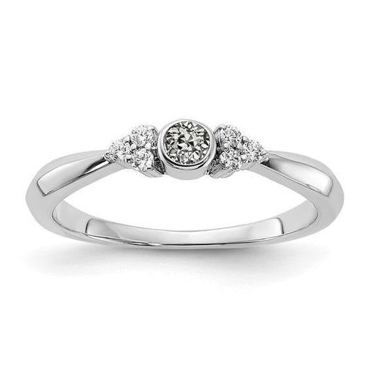 Women's Round Old Cut Genuine Diamond Ring Bezel Tapered Shank 1.75 Carats