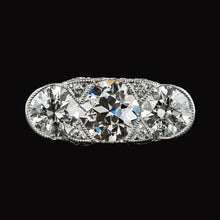 Women's Round Old Mine Cut Real Diamond Ring 5 Carats Milgrain Shank