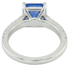 natural round sapphire 3.50ct ring profile view