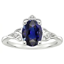 Womens Small Natural Earth Mined Diamond Gold Ring Vintage Style Blue Sapphire 2.50 Carats