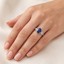 Womens Small Natural Earth Mined Diamond Gold Ring Vintage Style Blue Sapphire 2.50 Carats