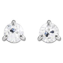 Women's Stud Earrings Old Miner Natural Earth Mined Diamonds 2 Carats Gold 14K