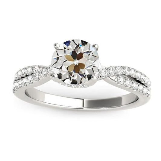 Women's Wedding Ring Old European Real Diamond Split Shank 3.75 Carats