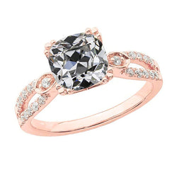Women's Wedding Ring Round & Cushion Old Miner Real Diamond 6.75 Carats