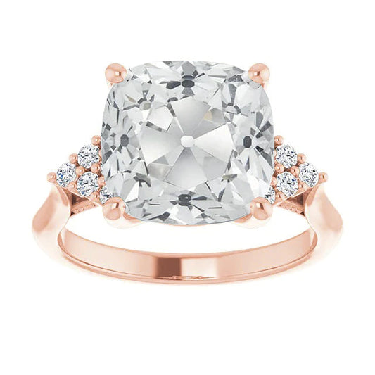 Women's Wedding Ring Round & Cushion Old Miner Real Diamond 7.50 Carats