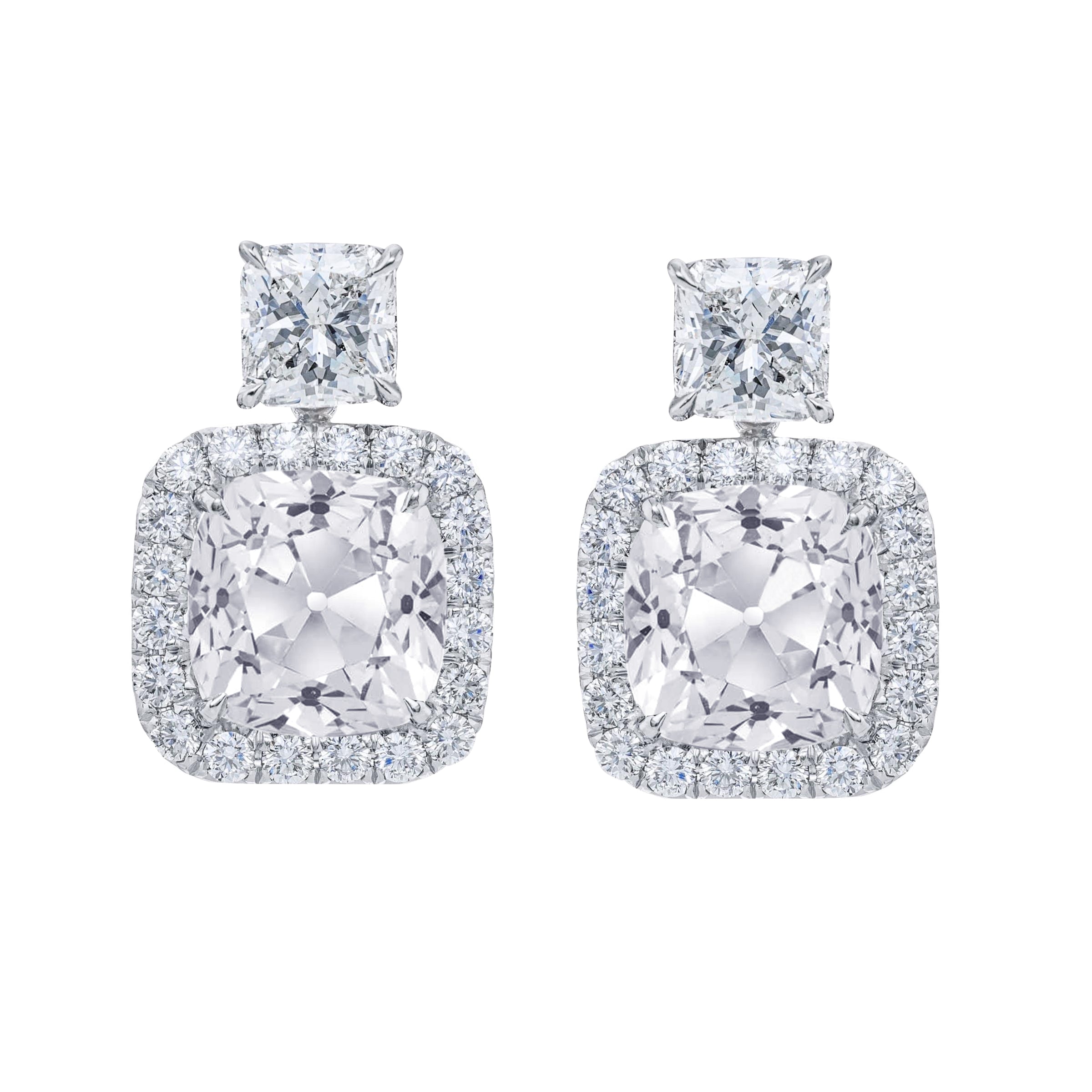 Earth-Mined Fine Diamond Earrings 12 ct 14K White Gold – main view
