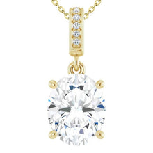 Yellow Gold 14K 3.25 Carats Genuine Sparkling Diamonds Pendant Necklace 2
