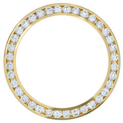 Yellow Gold 14K Round Natural Diamond Bezel To Fit Rolex Date 34 Mm Watch 3 Ct