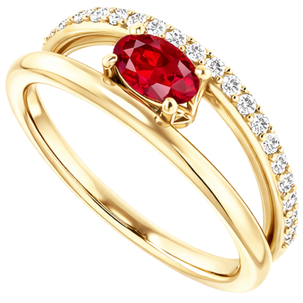 natural round ruby 2.60ct ring close up detail