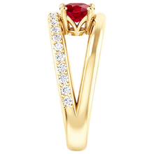 natural round ruby 2.60ct ring top view