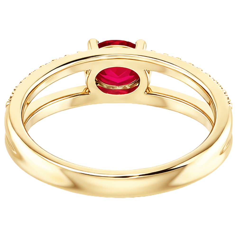 natural round ruby 2.60ct ring profile view