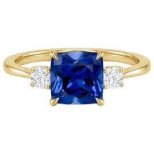 natural round sapphire 2.50ct ring profile view
