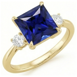 Natural Sapphire Ring 5.25ct - Yellow Gold 14K