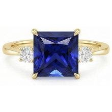 natural round sapphire 5.25ct ring profile view