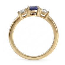 natural round sapphire 1.50ct ring top view