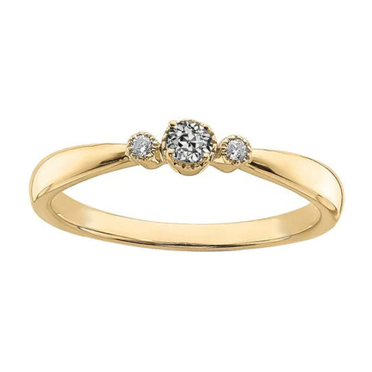 Yellow Gold 3 Stone Wedding Ring Round Old Mine Cut Real Diamond 1 Carat