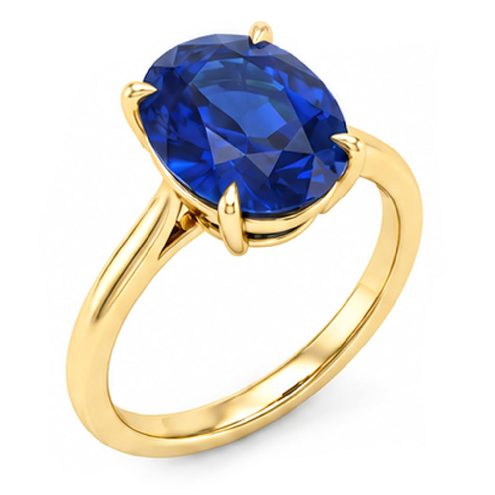 Yellow Gold 4 Carat Sapphire Engagement Ring