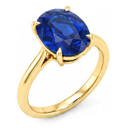 Yellow Gold 4 Carat Sapphire Engagement Ring