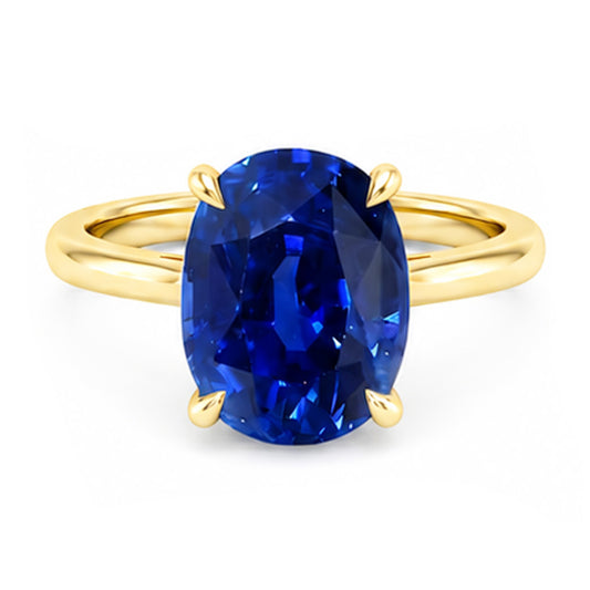 Yellow Gold 4 Carat Sapphire Engagement Ring