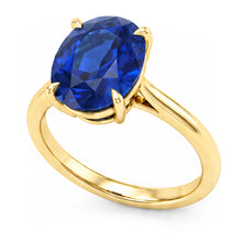 Yellow Gold 4 Carat Sapphire Engagement Ring